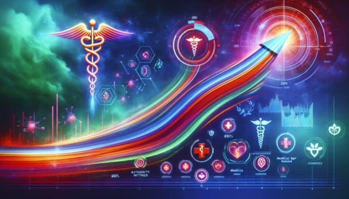 Graph showing a 200% increase in website traffic after integrating authority mentions from medical journals.