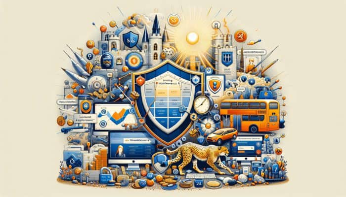 WooCommerce dashboard featuring high-performance graphs, SSL, servers, 24/7 support, and a UK map highlighting Keynsham.