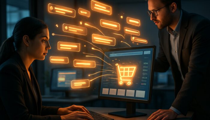 Analysts extracting valuable keywords from user reviews to enhance a lively e-commerce website.