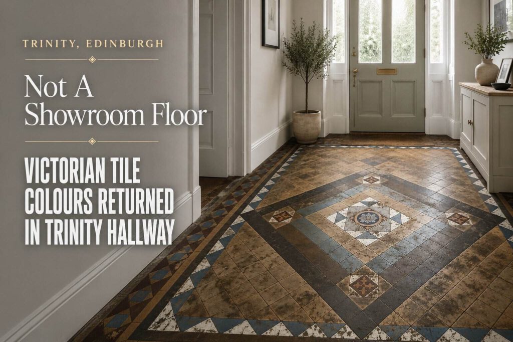 Victorian Tile Colours Showcase in the Trinity Hallway